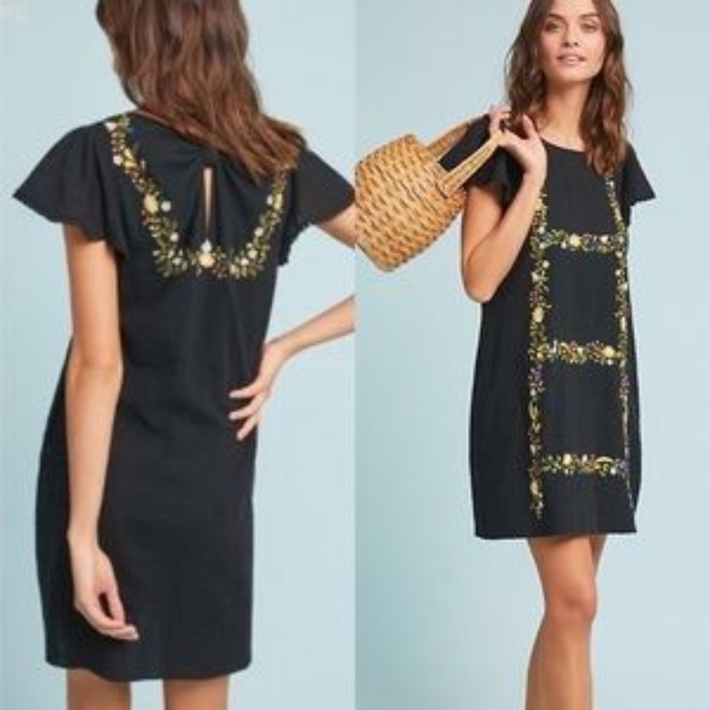 Anthropology Jordan Shift Dress - Black by Ranna G